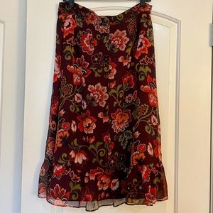Loft feminine floral midi skirt